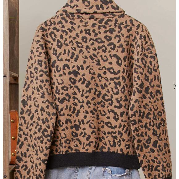 Cheetah Womens Zip Up Cheetah Animal Print Denim Pocket Jacket - Picture 3 of 3